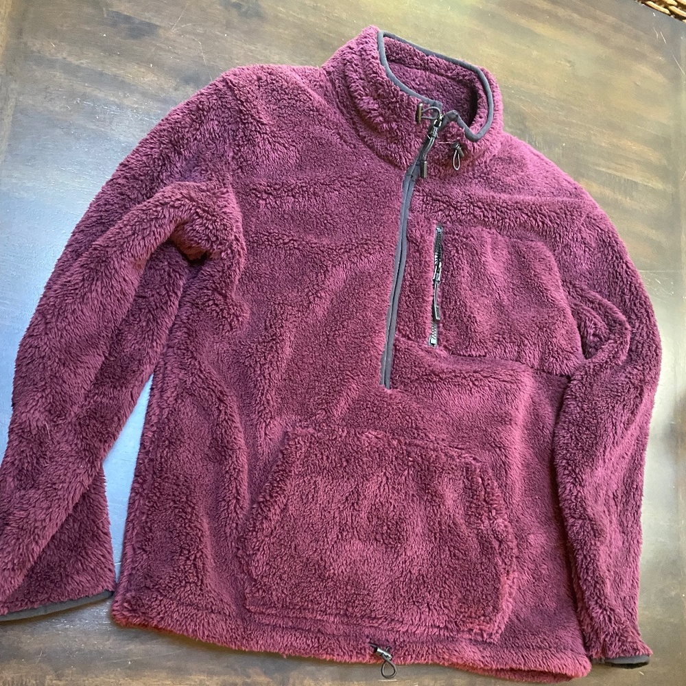 Victoria’s Secret PINK Quarter Zip Fleece in burgundy maroon Small